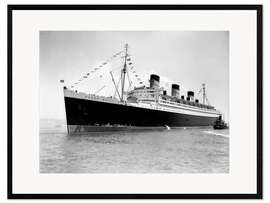 Framed art print Maiden voyage of the Queen Mary