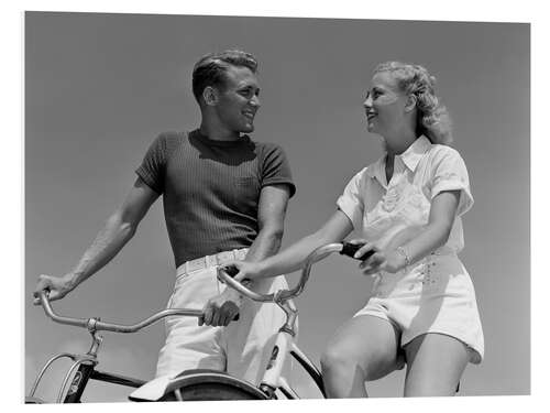 Foam board print Couple on bicycles