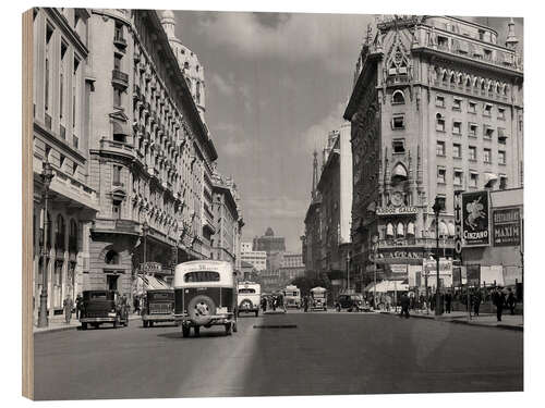 Wood print Avenida Presidente Roque Sáenz Peña, Buenos Aires