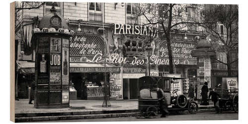 Wood print Street scene, Paris early 20th century