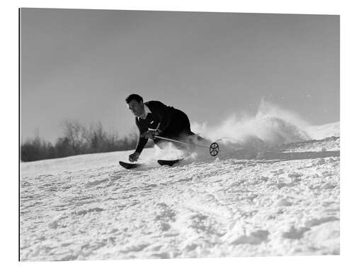 Tableau en plexi-alu Skieur dans une descente