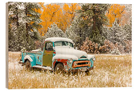 Wood print Abandoned pickup