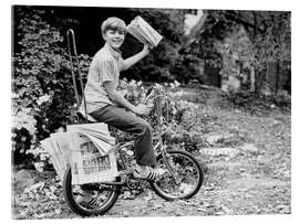 Acrylic print Paperboy on the bike