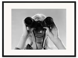 Gerahmter Kunstdruck Blick durch ein Fernglas I