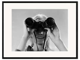 Framed art print Looking through binoculars I