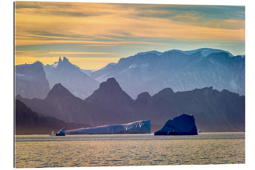 Tableau en plexi-alu Icebergs au Scoresby Sund