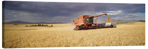 Obraz na płótnie Combine harvester on a field at Palouse