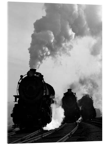 Acrylic print Three steam engines