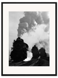 Gerahmter Kunstdruck Drei Dampfmaschinen