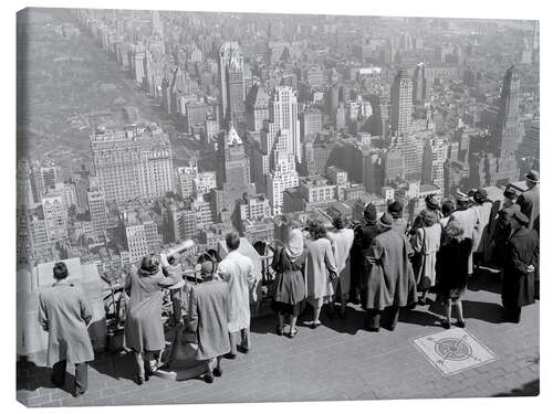 Lerretsbilde Tourists on the Comcast Building, New York