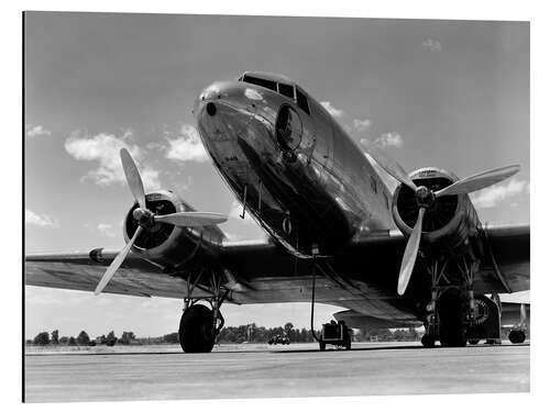 Aluminium print Retro Passenger Plane