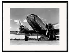 Ingelijste kunstdruk Retro Passenger Plane