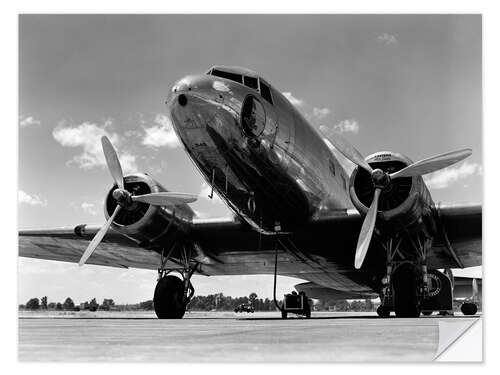 Selvklebende plakat Retro Passenger Plane