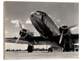 Wood print Retro Passenger Plane