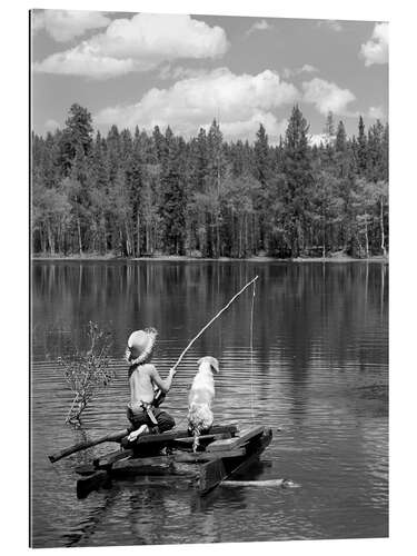 Gallery print Boy on a raft