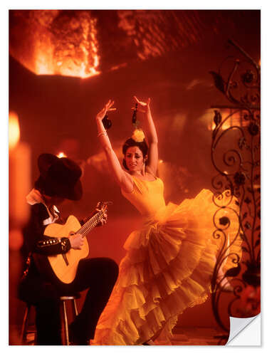 Selvklebende plakat Flamenco dancer