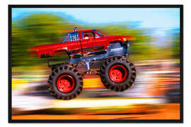 Gerahmter Kunstdruck Roter Monstertruck
