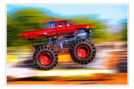 Wall print  Red monster truck