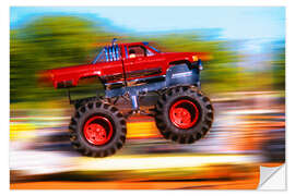 Muursticker Red monster truck