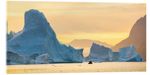 Stampa su vetro acrilico Iceberg a Scoresby Sund, Groenlandia