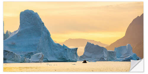 Självhäftande poster Icebergs at Scoresbysund, Greenland