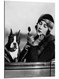 Magnettafel Frauchen mit Boston Terrier