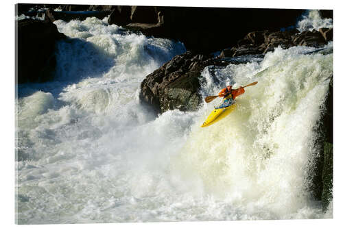 Akrylglastavla Kayaking in fast water