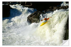 Muursticker Kayaking in fast water