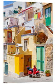 Tableau en verre acrylique Maisons dans le village de Corricella