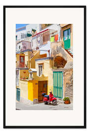 Gerahmter Kunstdruck Häuser im Dorf Corricella