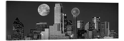 Quadro em plexi-alumínio Skyline de Dallas à noite