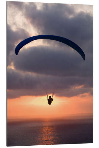 Aluminium print Paraglider over the sea II