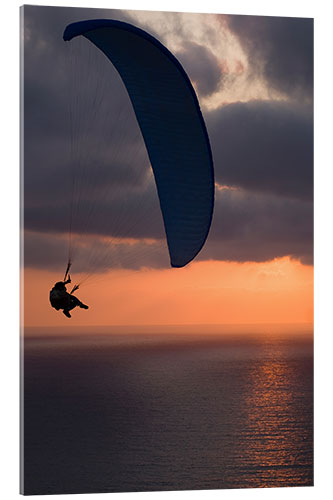 Acrylglasbild Paraglider über dem Meer I