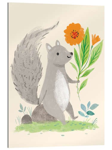 Gallery print Squirrel with flowers