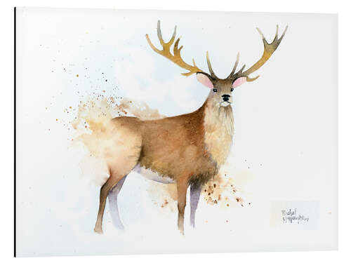 Aluminium print Deer with golden antlers