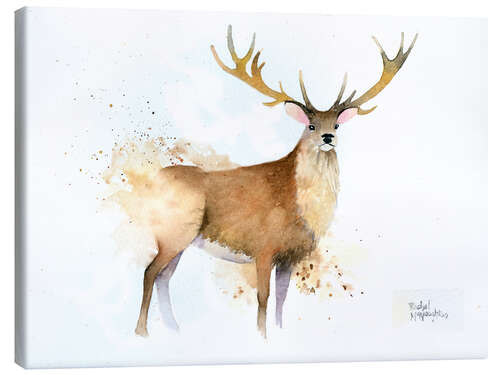 Quadro em tela Deer with golden antlers