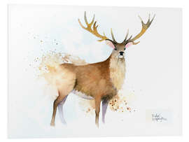 Foam board print Deer with golden antlers