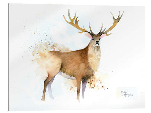 Quadro em plexi-alumínio Deer with golden antlers