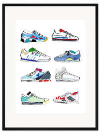 Gerahmter Kunstdruck Acht Turnschuhe