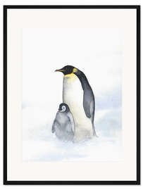 Gerahmter Kunstdruck Pinguinmutter