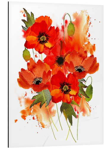 Aluminium print Poppy bouquet