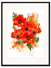 Gerahmter Kunstdruck Mohnstrauß