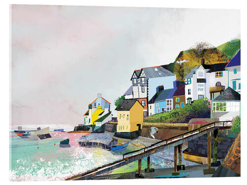 Acrylic print Houses on the coast