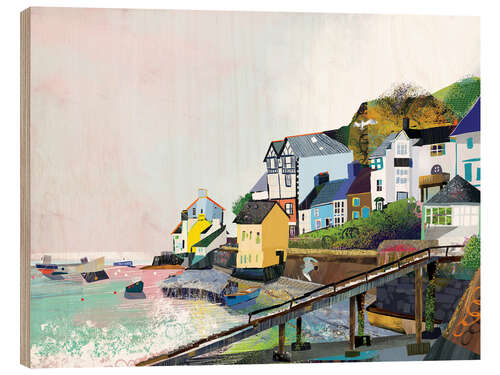 Obraz na drewnie Houses on the coast
