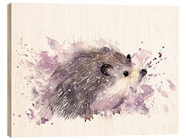 Wood print Little hedgehog