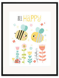 Gerahmter Kunstdruck Bee Happy
