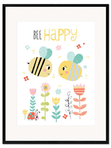Kehystetty taidepainatus Bee Happy