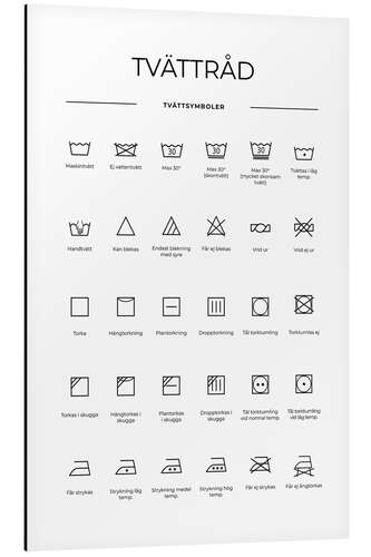 Alubild Wasch- & Pflegesymbole (schwedisch)