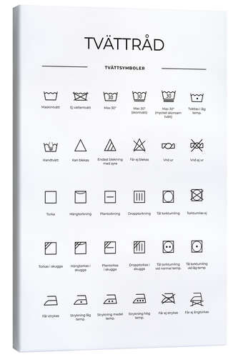 Canvas print Washing and Care Symbols (Swedish)