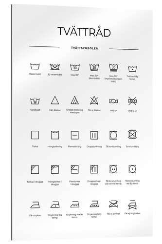 Gallery Print Wasch- & Pflegesymbole (schwedisch)